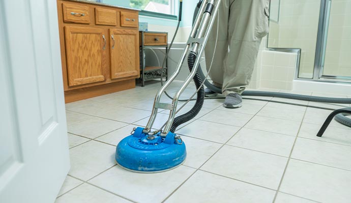 Bathroom floor cleaning