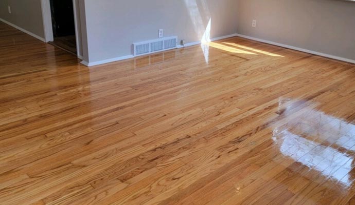 Close-up view of clean wood floor