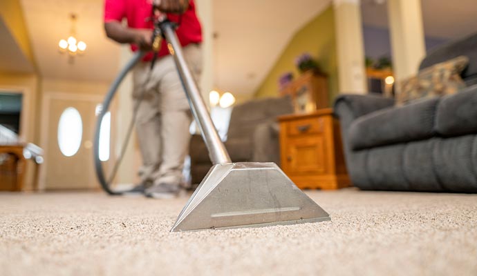 Carpet cleaning using equipment