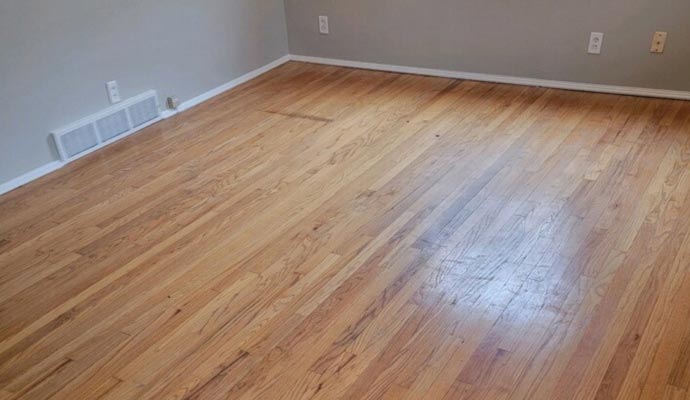 A beautiful room wih cleaned wooden floor.