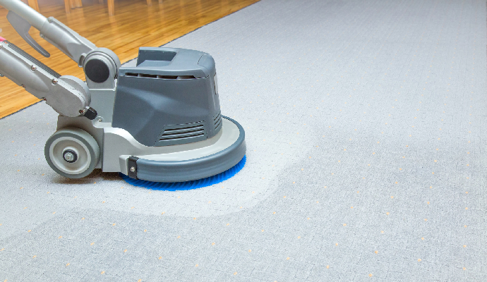 Professional cleaning carpet using vacuum